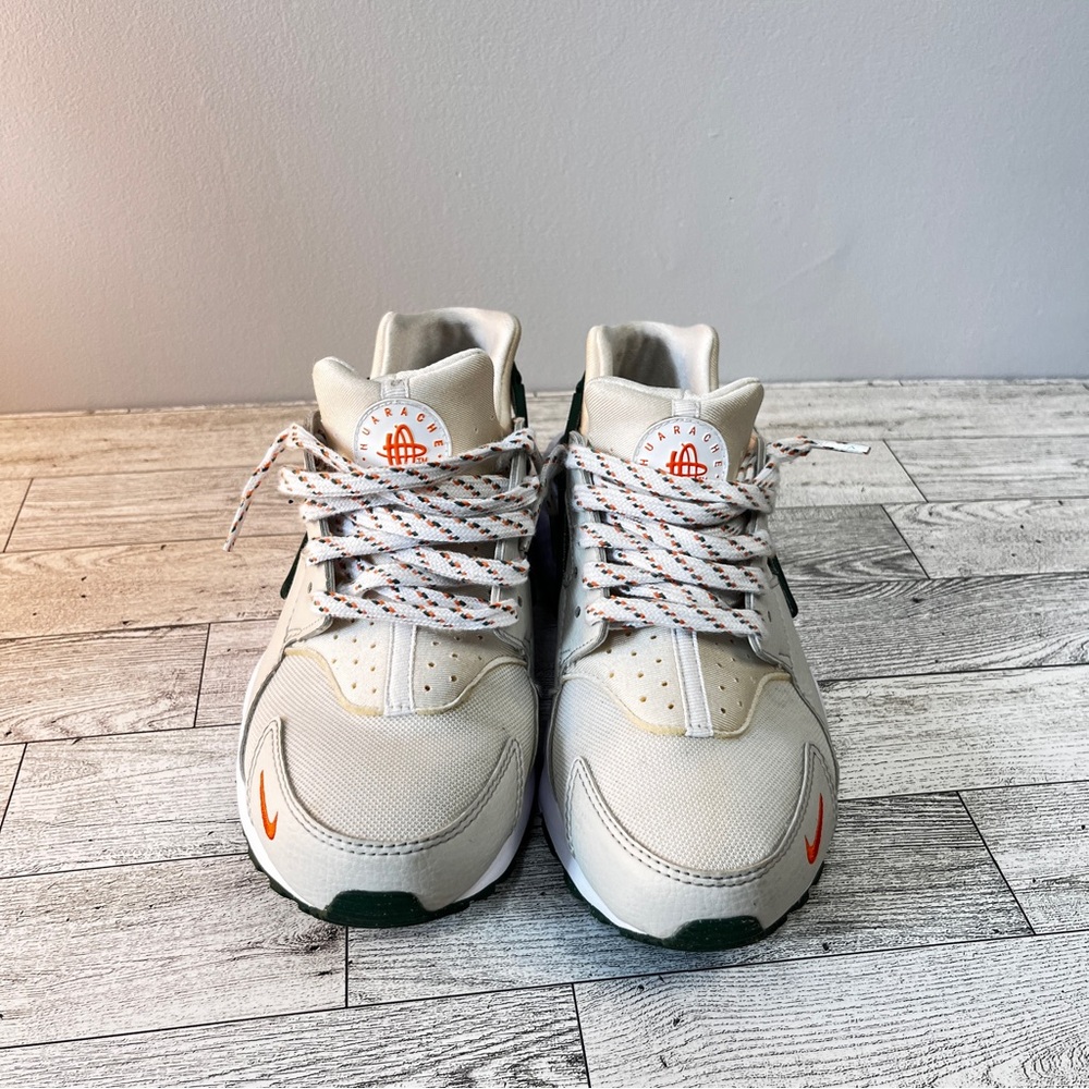 Nike Huarache - Boys' Grade School/ Cream/Orange/Green Sneakers